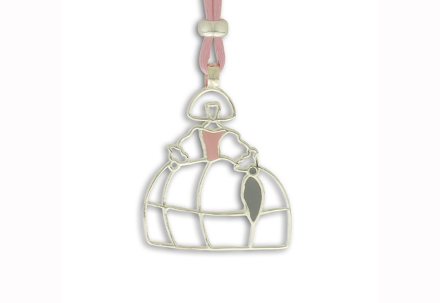 Menina mediana plata rosa y gris CON SEDA