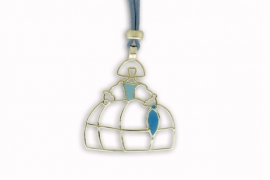 Menina mediana plata azules CON SEDA